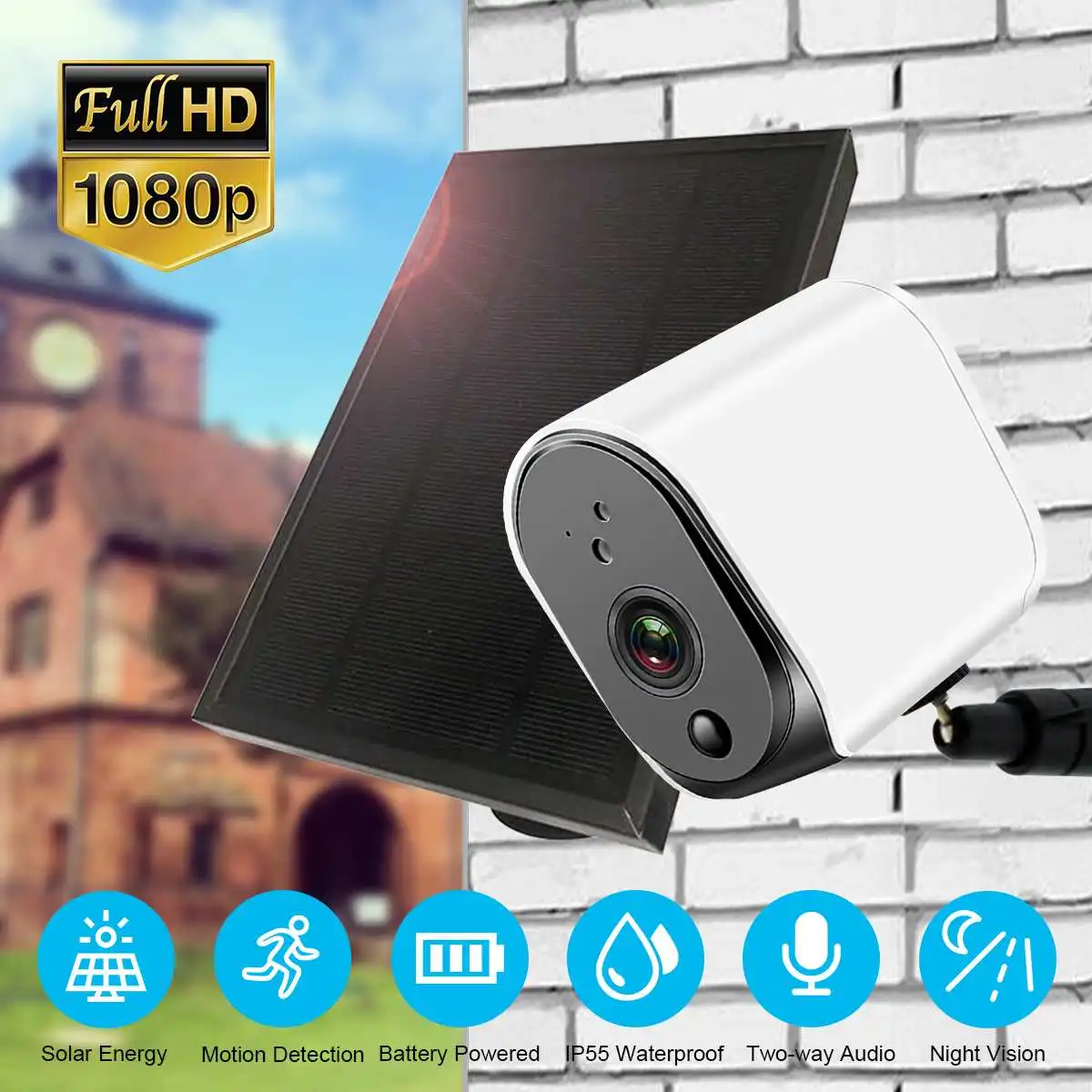 Solar camera ip camera Continuous Rechargeable Battery 1080P Full HD Outdoor Indoor Security WiFi Camera wifi 110 Wide View Solar camera ip camera Continuous Rechargeable Battery 1080P Full HD Outdoor Indoor Security WiFi Camera wifi 110 Wide View