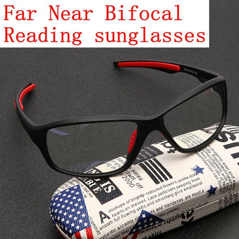 Transition Sun Photochromic Bifocals Reading Glasses Magnifier For