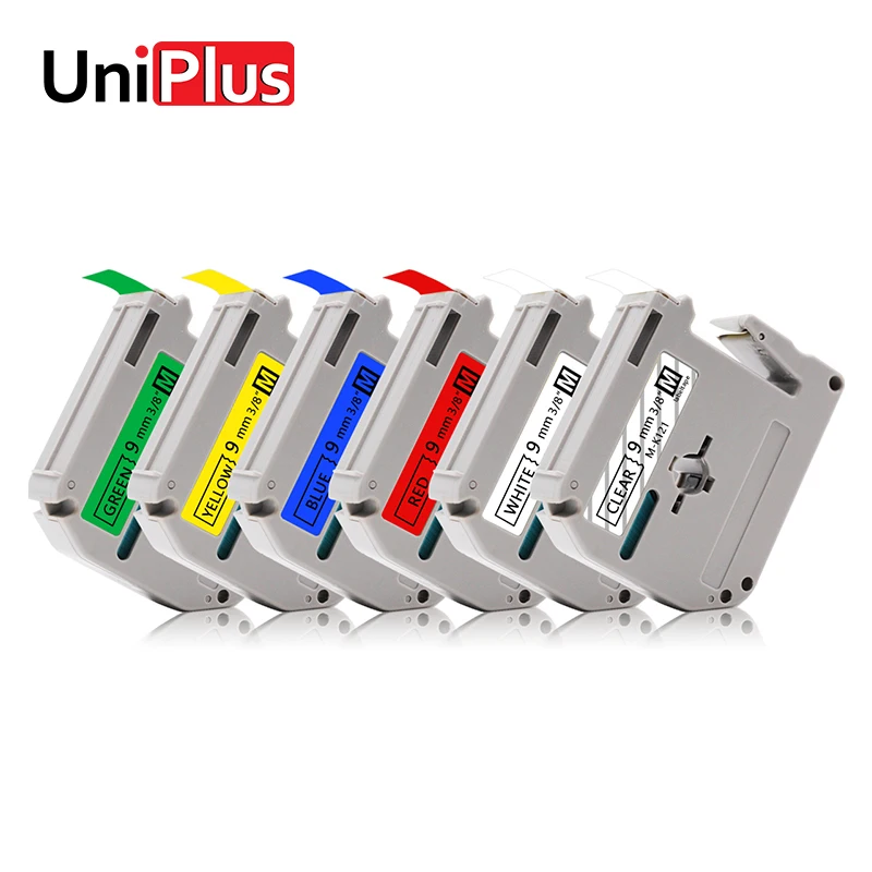 UniPlus 9 мм ленты для этикеток Brother p touch MK121 MK221 MK421 MK521 MK621 MK721 цветная печатная машинка