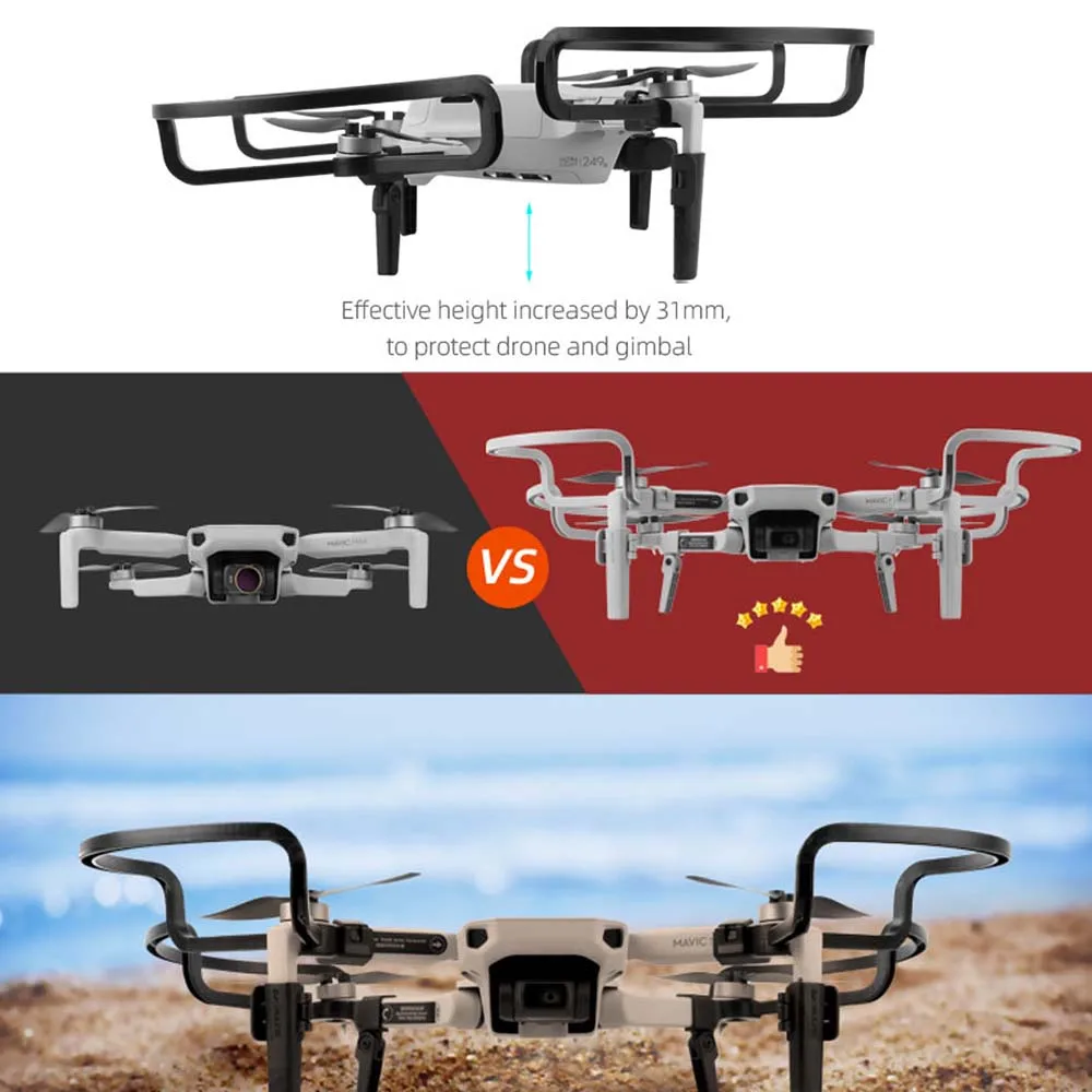 JINSERTA 2 в 1 Mavic Mini защита пропеллеров со складным шасси быстросъемный реквизит Бампер Защитный для DJI Mavic Mini