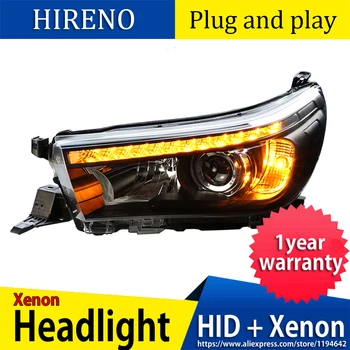

Car Styling for Toyota Hilux Headlights 2015-2017 New Revo LED Headlight DRL Hid Head Lamp Angel Eye Bi Xenon Accessories