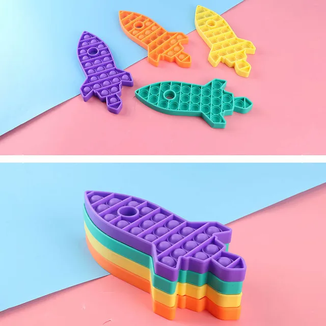 Nowy Push Bubble rakieta z kreskówek sensoryczne zabawki ty…