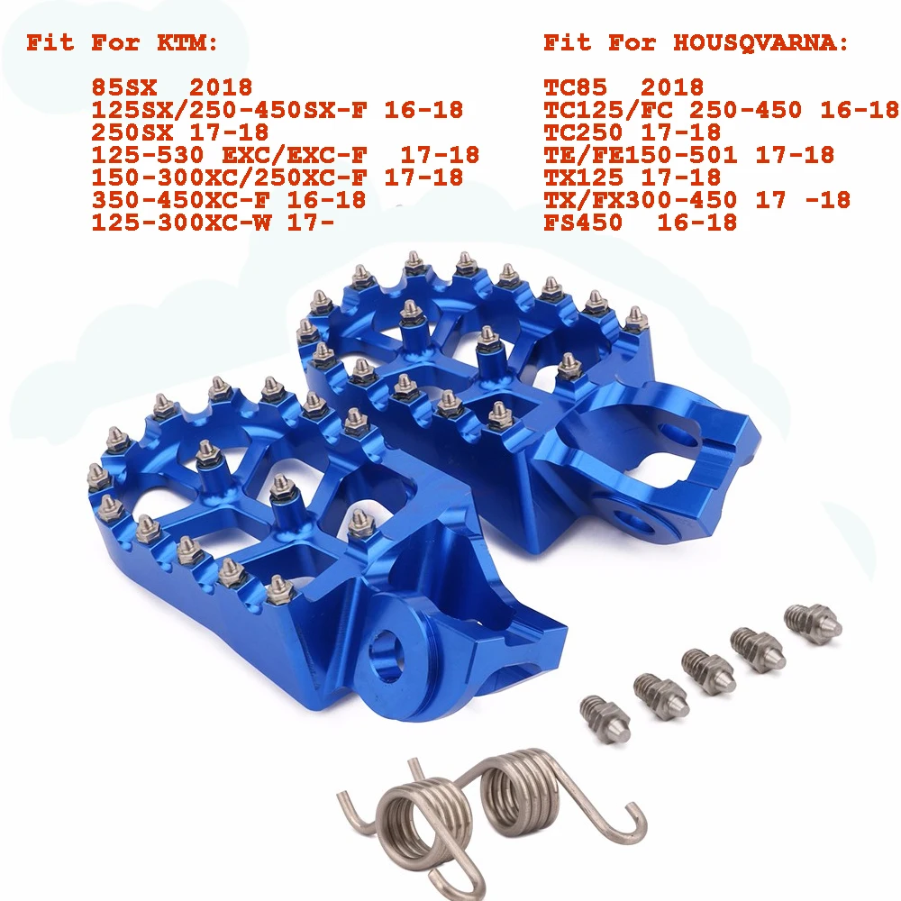 Подножки подножки педали для HUSQVARNA TC65 TC85 TC125 FC250-FC450 TC250 TE FE 150-501 FS450 - Цвет: 2016 Blue