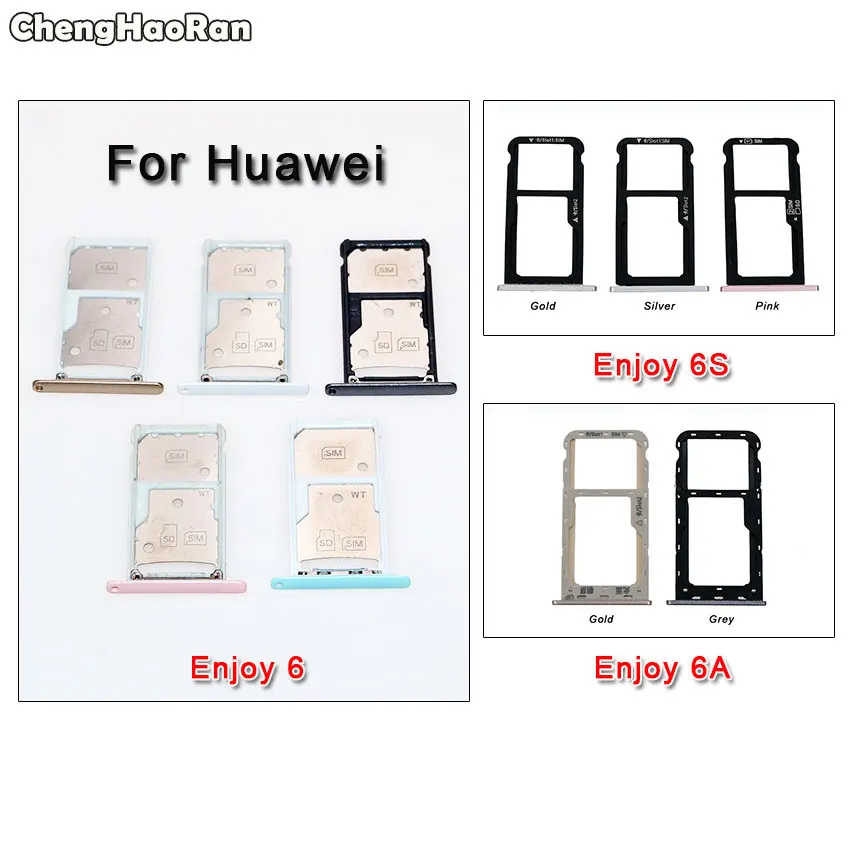 ChengHaoRan слот для sim-карты и Micro лоток для карт SD Держатель Адаптер для huawei Enjoy 6 6S 6A памяти и sim-карты разъем Замена
