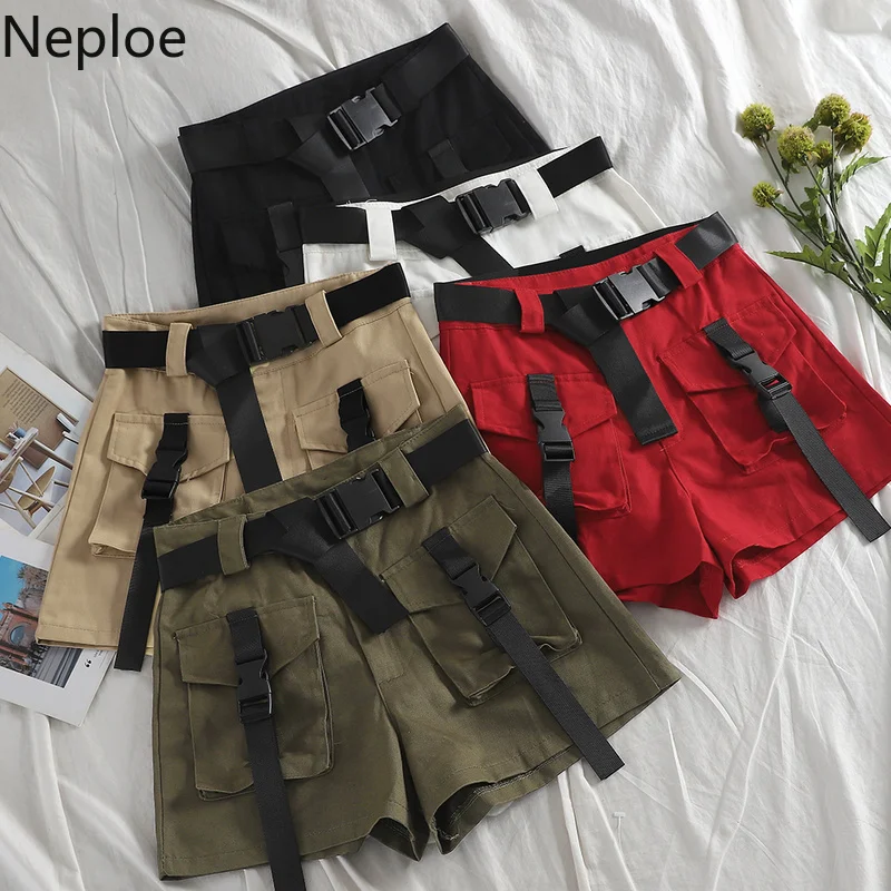 Шорты Neploe женские с поясом Модные свободные короткие штаны в стиле сафари