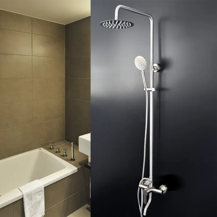 

Small Aircraft Three Block Shower Set 304 Stainless Steel Shower Faucet Whole Set Sanitary Ware Shower Bath
