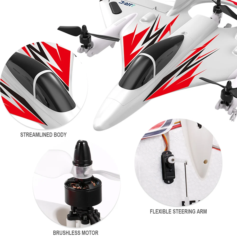 JJRC MO2 2,4G 6CH 3D/6G RC самолет бесщеточный мульти-мотор вертикальный взлет открытый трюк светодиодный RC планер с фиксированным крылом