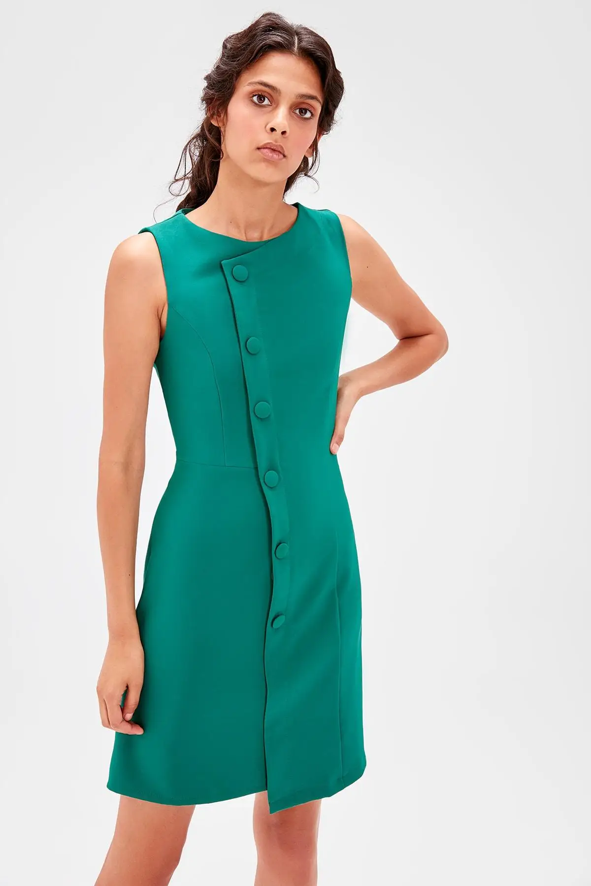 

Trendyol Green Button Dress TWOAW20EL0082