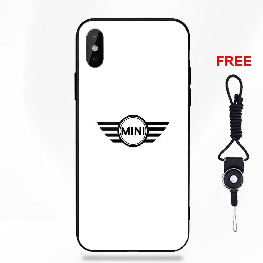 Omdnwd Mini Cooper Jcw Logo Soft TPU Frame+Tempered Glass Mobile Case For Apple iPhone X XS Max XR 5 5C 5S SE 6 6S 7 8 Plus - Цвет: as picture