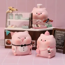 Blind Box Toy Creative Cartoon Cute Pig Pig Restaurant Hand-made Desktop Decoration Products Student Surprise Doll Birthday Gift