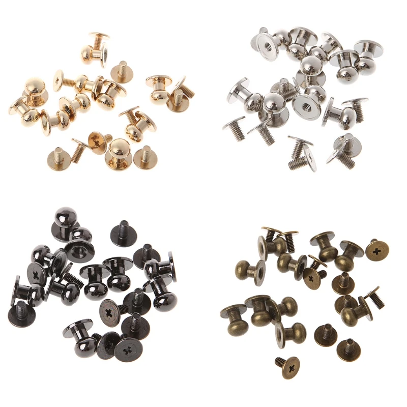 D0LF Solid Brass Round Head Button Screw Luggage Leather Durable Craft | Багаж и сумки