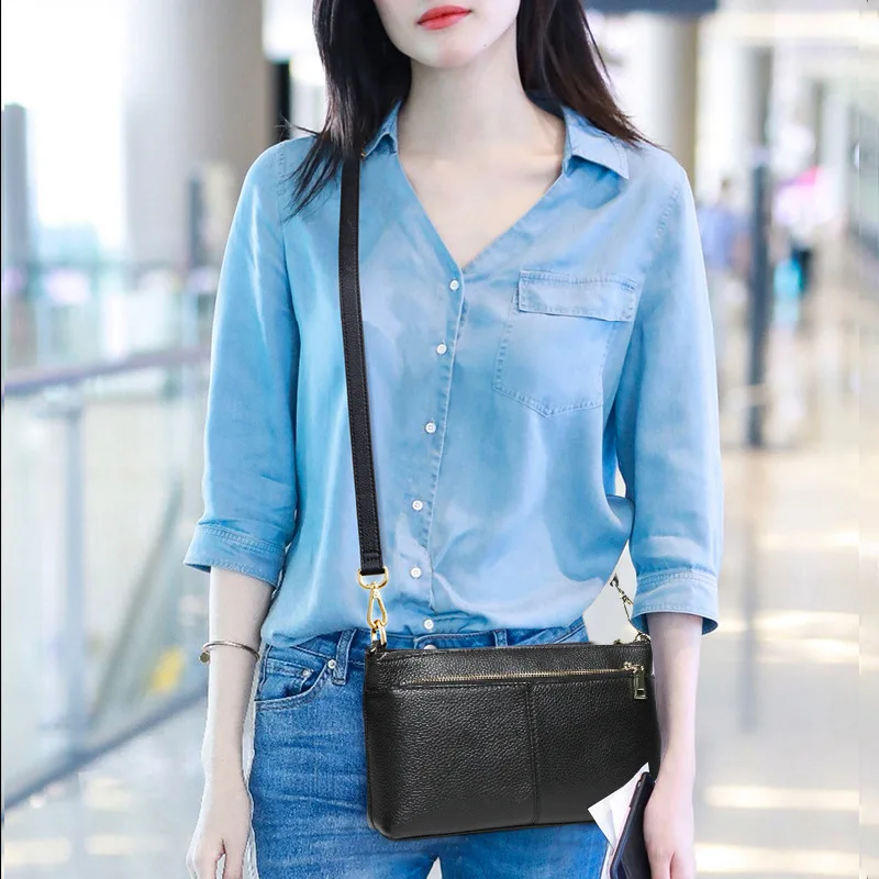 

Genuine Leather Small Bag WOMEN'S Bag New Style 2019 Soft Leather Clutch Shoulder Bag Versatile Middle-aged Women's Mommy Bag