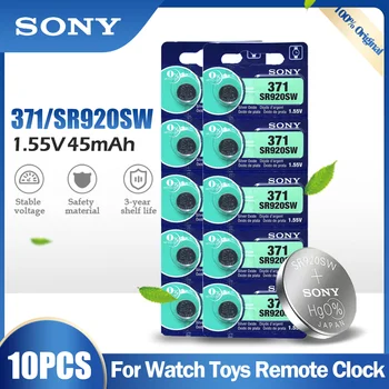 Sony-Batería de óxido de plata para reloj, pila de botón Original para calculadora, 371 SR920SW AG6 920 LR920 LR69 171 370A 371A 1,55 V, 10 Uds.