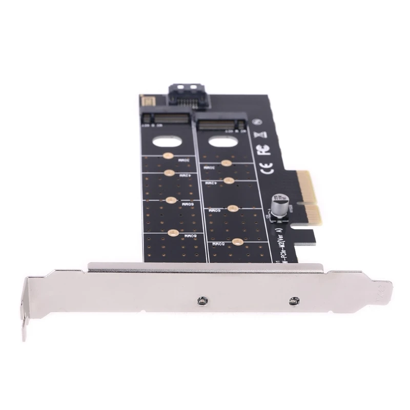 PCIE до M2 M.2 двойной NVMe SSD адаптер NGFF M ключ B Ключ SATA Riser Expansion Card Express TXB044|Компьютерные