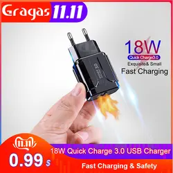 Зарядное устройство USB Gragas Quick Charge 3,0 для iPhone 11 samsung S9 Xiaomi huawei 3A быстрое зарядное устройство QC 3,0 4,0 usb адаптер для телефона