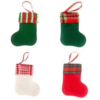

3/4Pc Deer Tree Pattern Tree Christmas Hanging Classic Stocking Packing Bag Christmas Children Candy Gift Hanging Decoration
