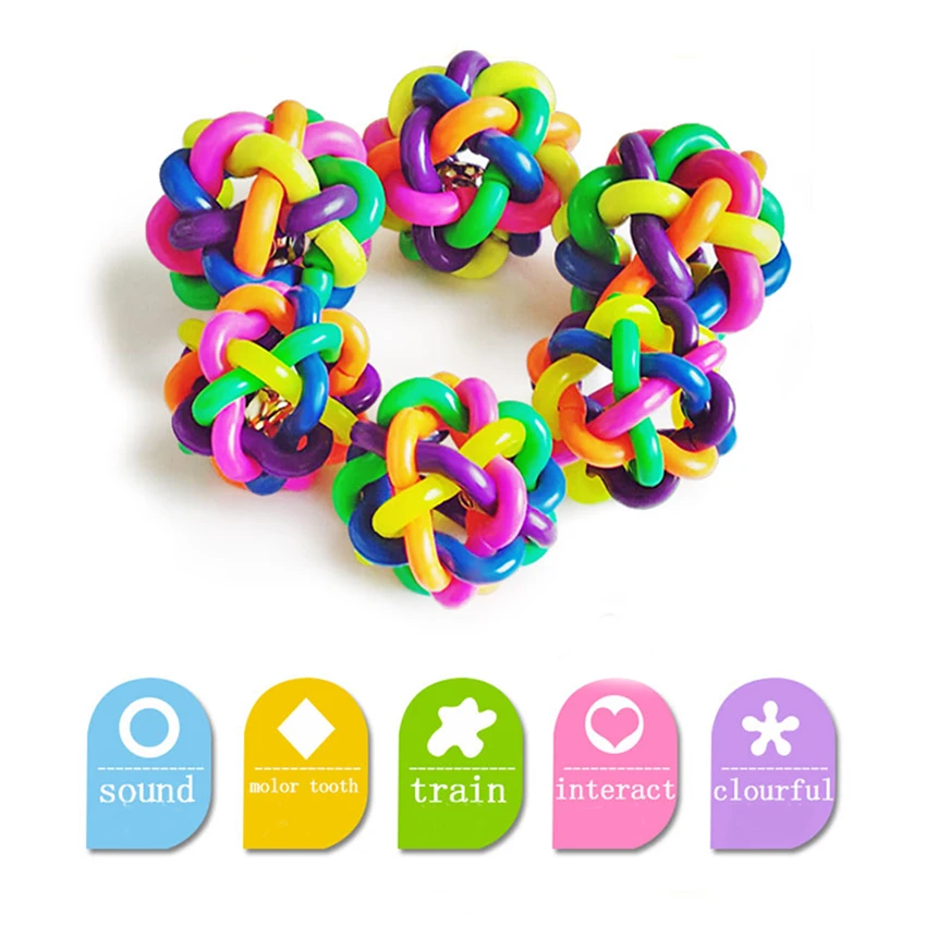 Красочный маленький колокольчик тканые шарики для домашних питомцев собака ТПР