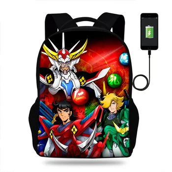 

17inch Cartoon Ronin warrior Print USB charge backpack Kids Children School Bag For teenager Boys&Girls Travel backpack Mochlia