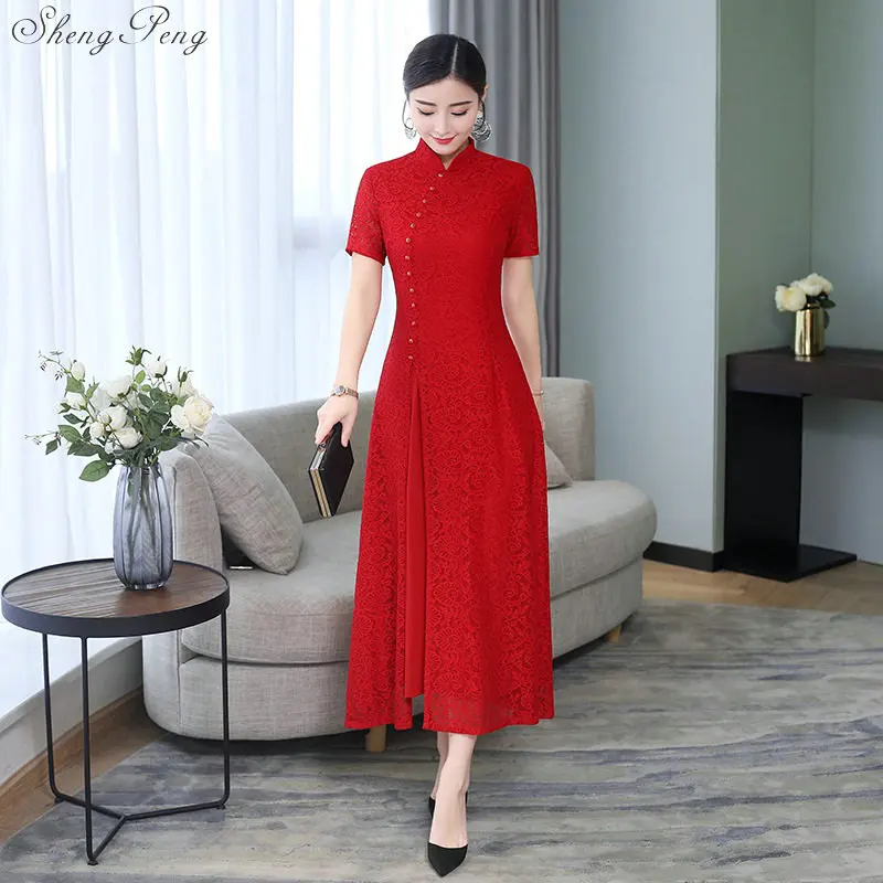 2019 весеннее элегантное Ретро китайское традиционное платье Cheongsam женское