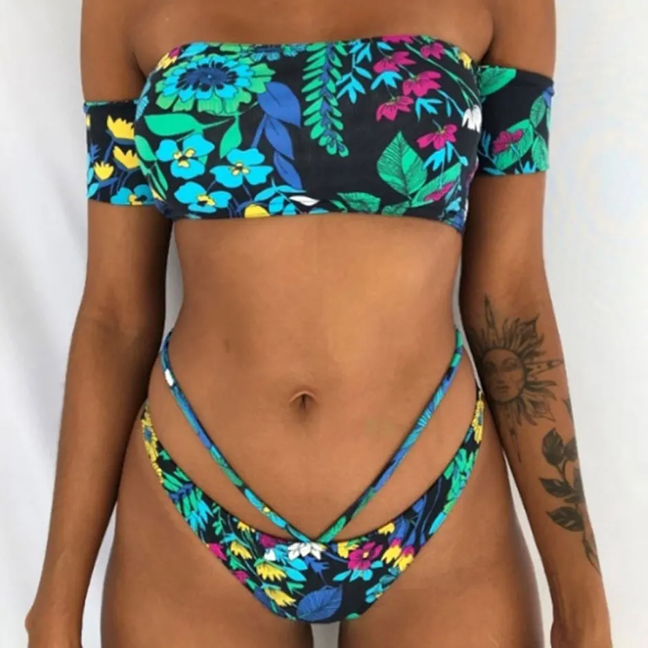 Sexy Women One Shoulder Bikini Female Bather High Waist Swimsuit Brazilian Bathing Suit Swimming Woman Swimwear