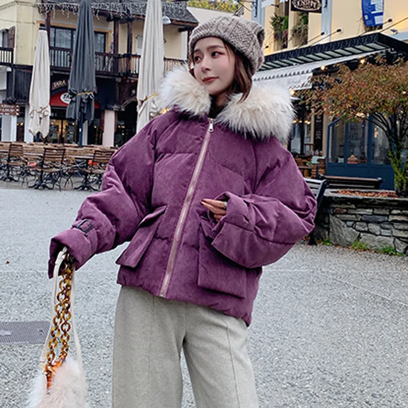 Cotton jacket new fashion High-end short coat female winter cotton outerwear hooded thick warm jacket women loose tops