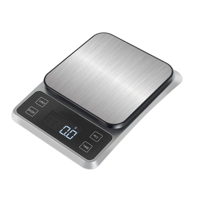 

Digital Food Scale, 5000G/0.1G Kitchen Scale Weight Grams and Oz for Cooking Baking, Stainless Steel, HD LCD Display