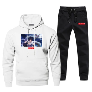 

NARUTO Uchiha Sasuke Hoodies Pants Sets Ultimate Ninja Sweatshirts Streetwear Men Crewneck Pullovers Suits Sweatpant Tracksuits