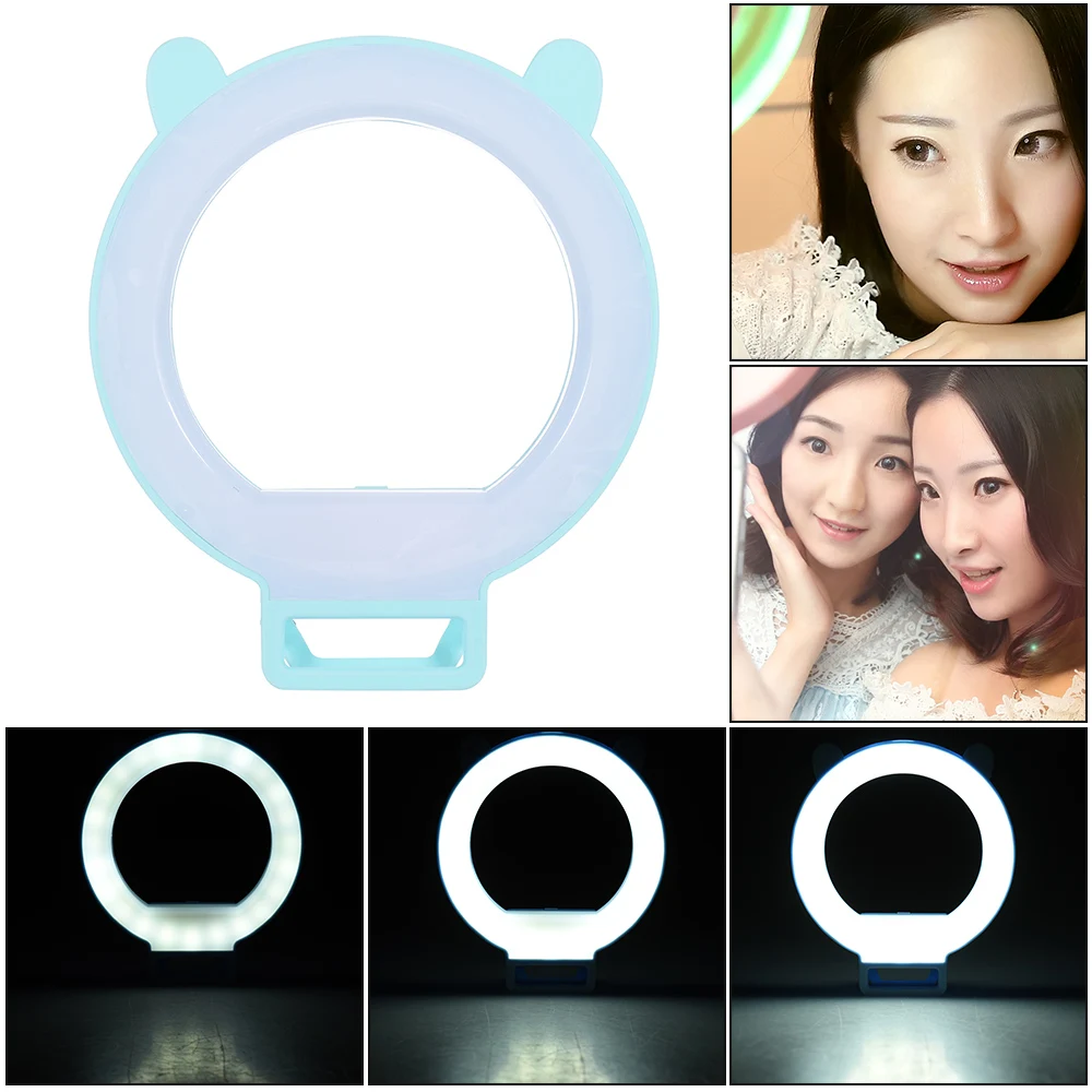 

Portable Clip-on Cute Lovely LED Ring Selfie Self-portrait Supplementary Lighting Light for iPhone Blackberry Samsung HTC