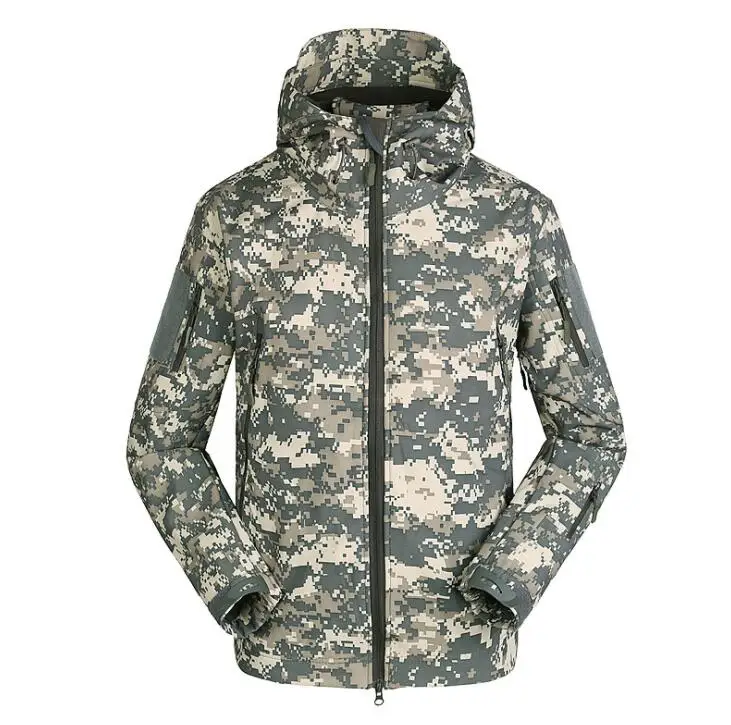 ACU Camouflage ESDY зимняя Тактическая Военная куртка Sharkskin мягкая оболочка водонепроницаемое пальто мужские армейские камуфляжные волокна флисовые куртки-ветровки - Цвет: ACU Camouflage