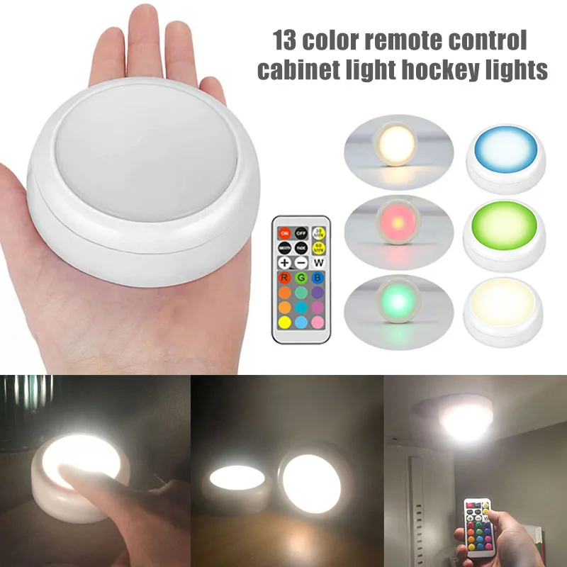 

Wireless LED Puck Lights Under Cabinet Kitchen Lighting with Remote Control HUG-Deals