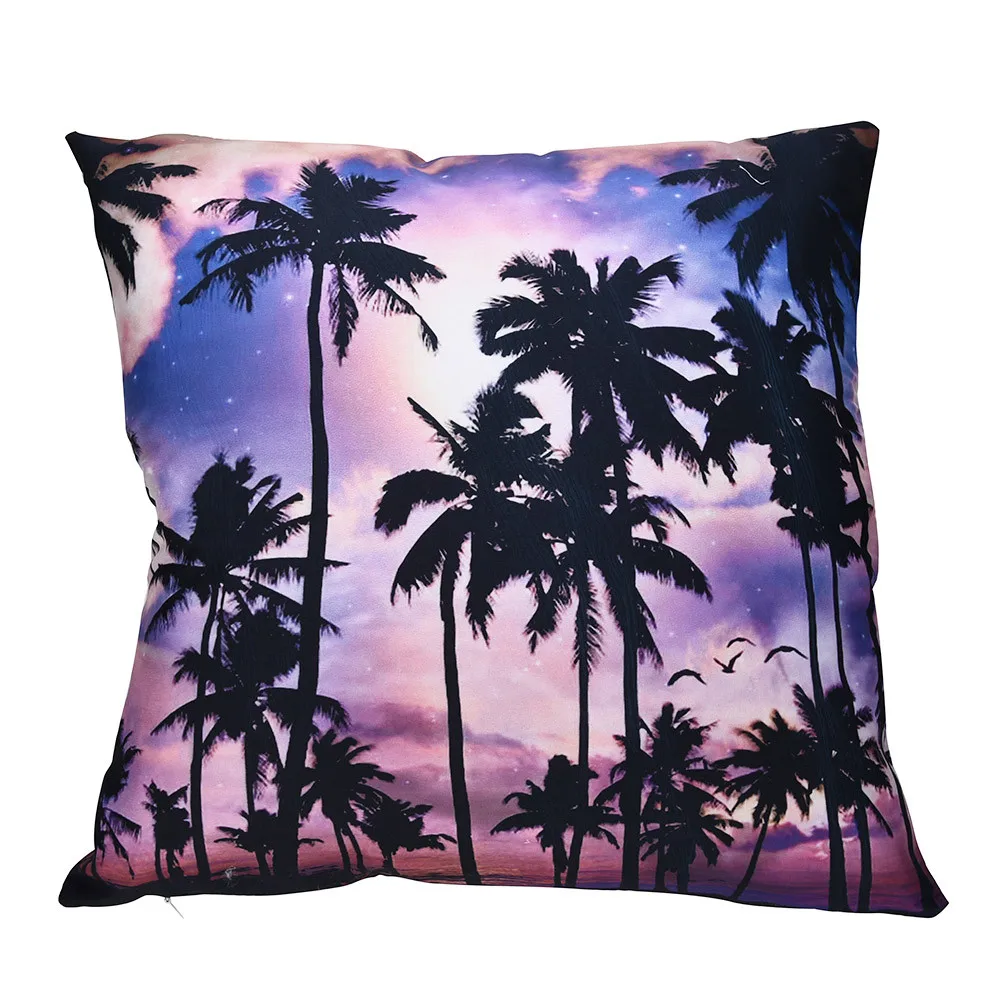 leaf square Cushion Cover Colorful Print Pillow Cases Polyester Sofa Car seats Cushion Cover Home cojines decorativos наволочка