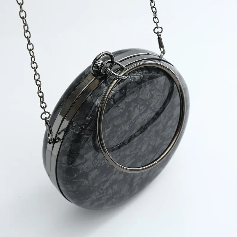 

New Style Circle Shell Bag Evening Bag Banquet WOMEN'S Bag Acrylic Clutch Cross-body One-Shoulder-Bag