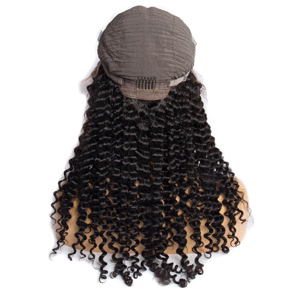 ALIBELE Малазийские Вьющиеся 360 синтетический фронтальный парик 150 плотность с волосами младенца предварительно сорвал Remy человеческих волос парики для черных женщин