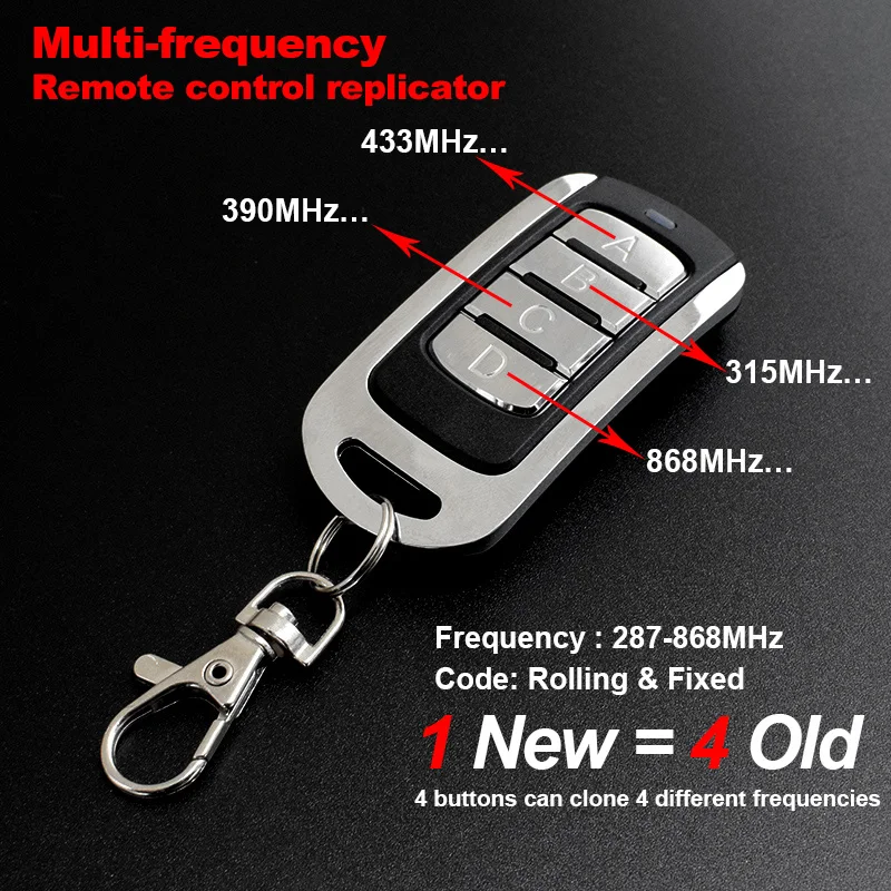 Gate Control Multifrequency Garage Door Remote Duplicator 433.92 Opener 433MHz 868 Keychain Barrier DOORHAN HORMANN Rolling Code