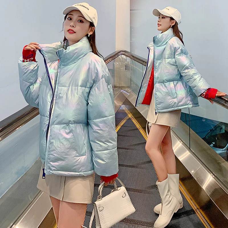 

Photo Shoot Colorful 2019 New Style down Jacket Women's Korean-style Autumn And Winter Students down Coat Loose-Fit Online Celeb