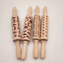 Рождество тиснение булавка для выпечки печенья лапша тиснение печенье, фондан, пирог тесто выгравированный ролик Олень Снежинки akeztou