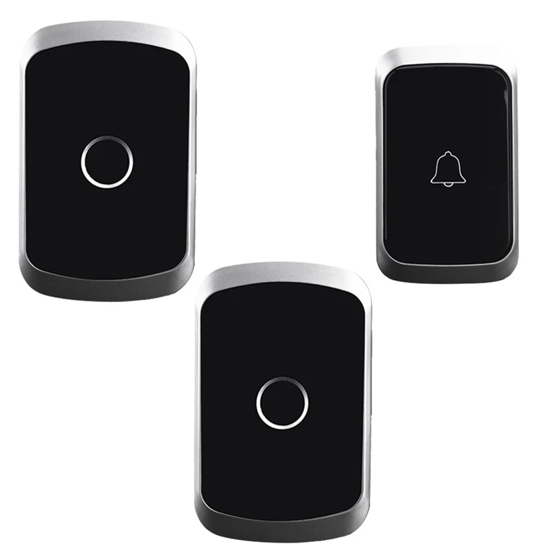 

ABKT-Cacazi Wireless Doorbell Waterproof 1 Battery Button 2 Receiver 300M Remote Smart Home Cordless Door Bell Chime(Eu Plug)