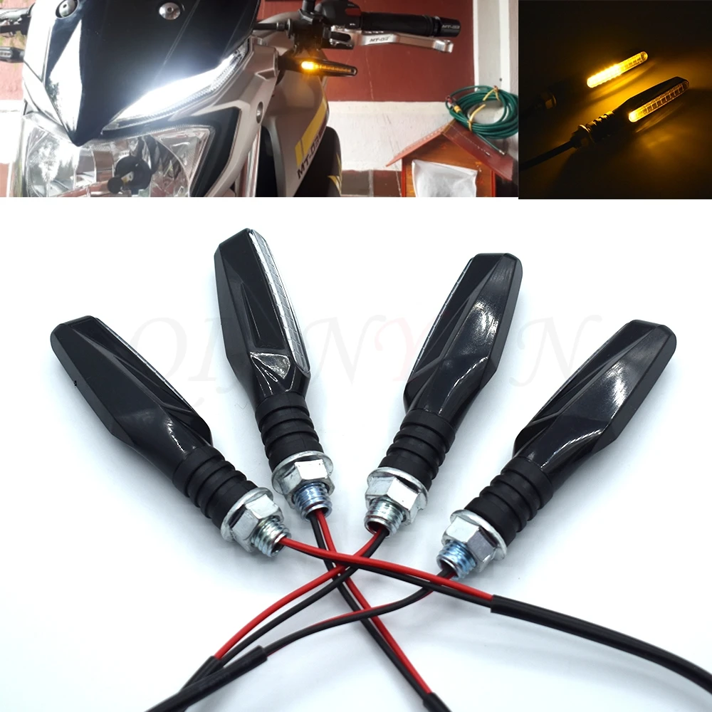 

4pcs Flowing LED Motorcycle Turn Signal Indicators Sequential Blinkers Light Lamp For Aprilia BMW Ducati hyosung honda kawasaki