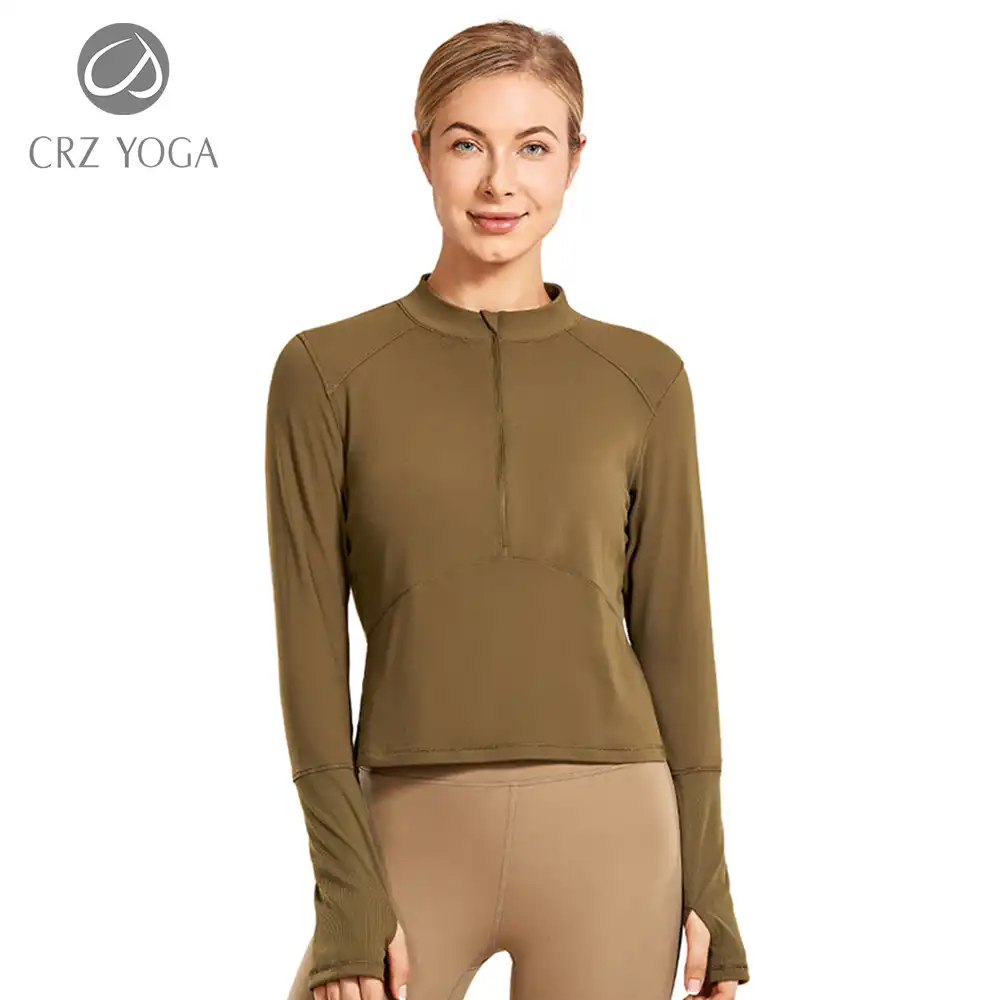 Cropped half zip workout top Clearance