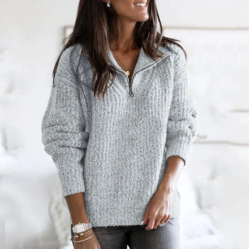 2016 Women Solid Color Sweaters Fashion Autumn Winter Warm O-neck Pullover Long Sleeve Casual Loose Sweater Knitted Tops#3 | Женская