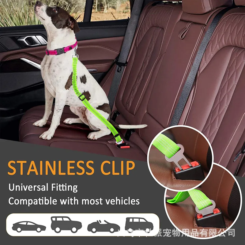 MOUISITON Dog Seat Belt Dog Car Seatbelts Adjustable Pet Seat Belt for Vehicle Nylon Pet Safety Seat Belts Heavy Duty & Elastic & Durable Car Seat Belt for Dogs Cats and Pets 