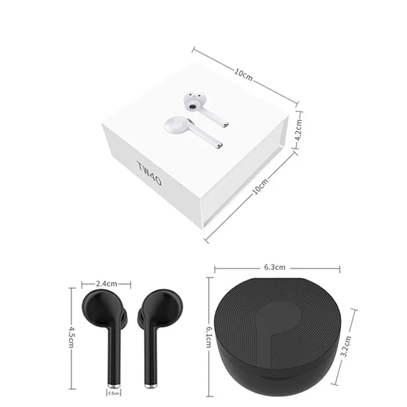 TW40 TWS беспроводные Bluetooth наушники настоящие Airbuds вкладыши Спортивная гарнитура