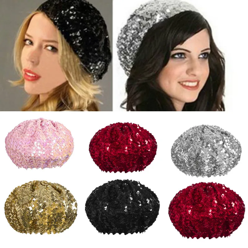 Womens Winter Hat Sequin Autumn Hat Women Sequins Apparel Sequin Beret Hats Women Aliexpress