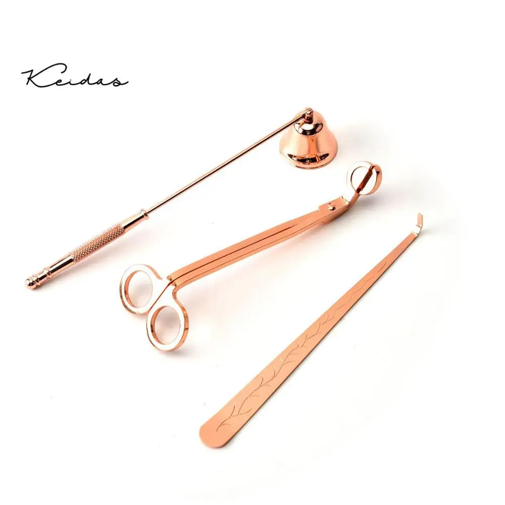 Luxury 3Pcs/Set Candle Accessory Set Candle Extinguisher Tool Candle Snuffer Trimmer Dipper Kits Home Decor with beautiful pack