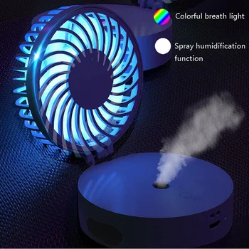

ELOOLE LED Water Spray Mist Fan Electric USB Rechargeable Handheld Mini Fan Cooling Air Conditioner Humidifier for Outdoor