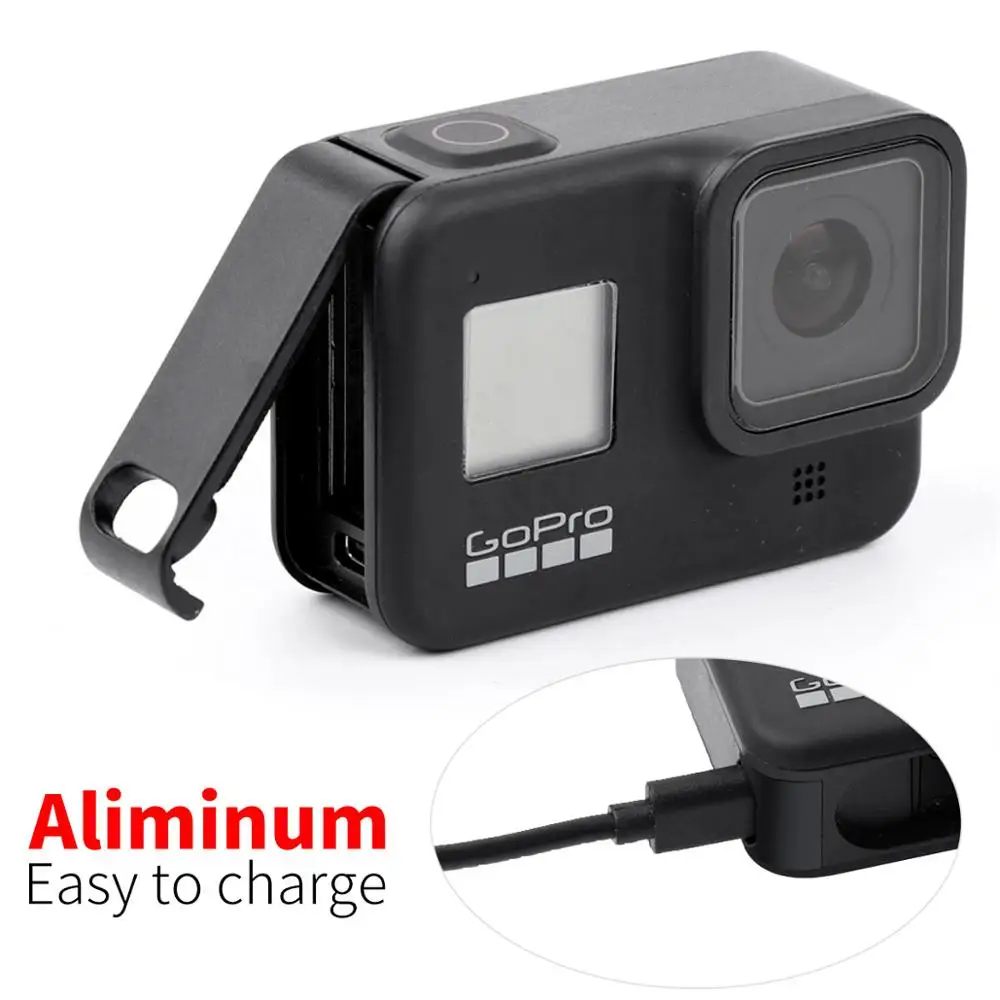 Rechargeable Side Protective Cover Battery Lid for GoPro Hero 8 Sports Camera Dustproof