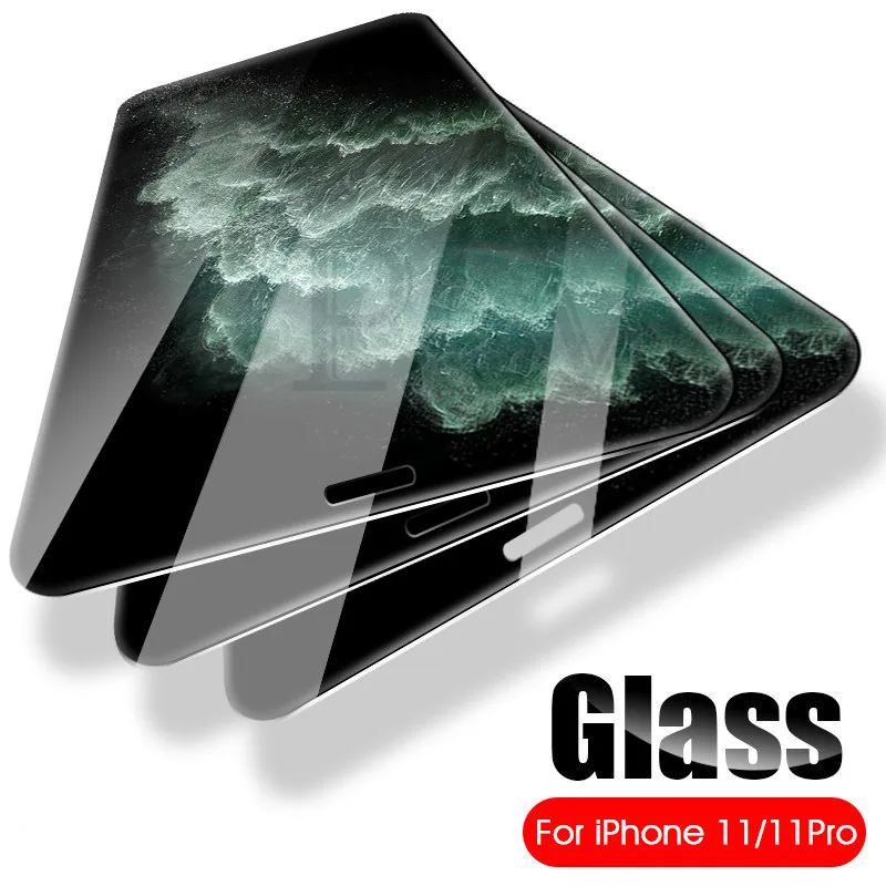 Full Cover Tempered Glass On The For iPhone 11 Pro Max iphone X XR XS Screen Protector Film pro max | Мобильные телефоны и