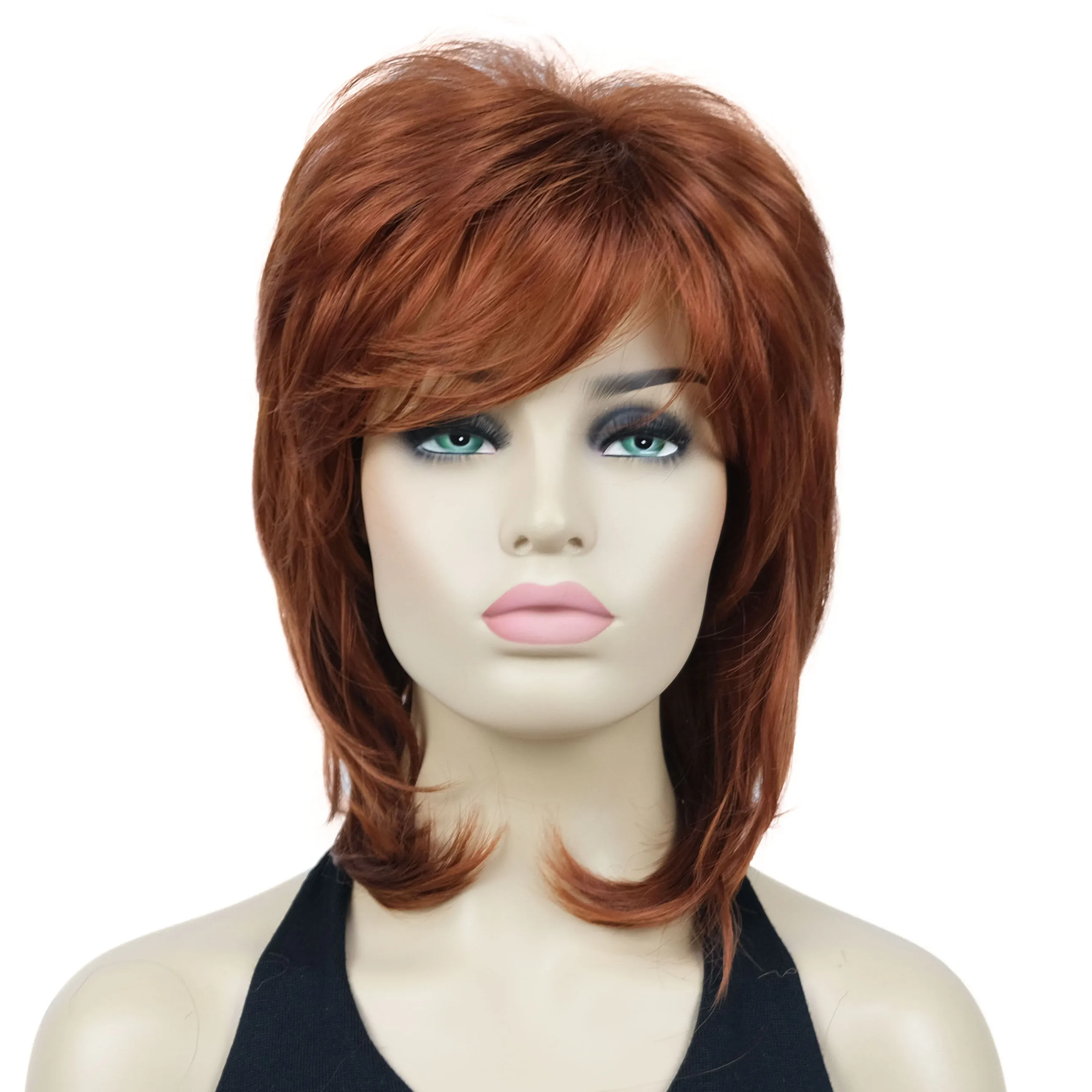 StrongBeauty короткие лохматые Многослойные медно-красные классические синтетические