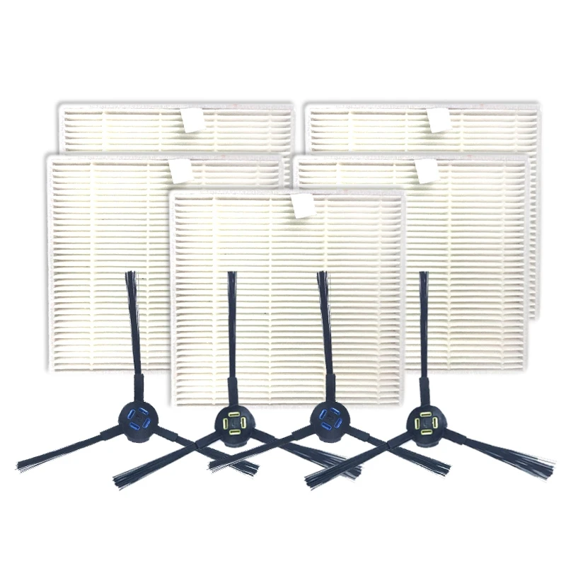 

1 Set Robot Vacuum Cleaner Parts Side Brushes +Filter Net for Chuwi Ilife V8S V80 Robotic Cleaner Sweeping Robot Accessories