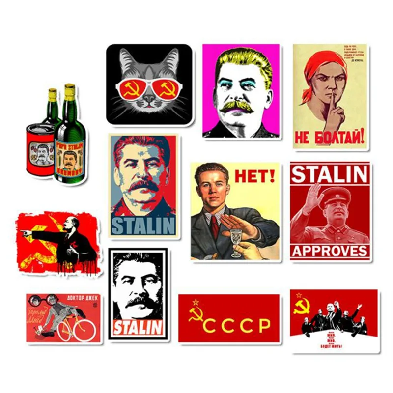 50 шт, смешанные цвета, Сталин СССР CCCP плакат Стикеры s для крутая, для ноутбука Чемодан РЕФРИЖЕРАТОРНЫЙ вагон Украшения в спальню Ретро Водонепроницаемый игрушка Стикеры